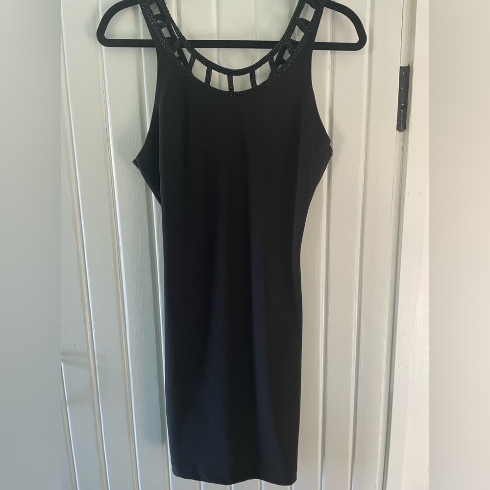 Cache little black dress w/beaded straps- Size Small 🖤🖤🖤🖤